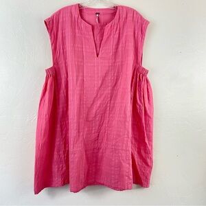 YFB Size Medium Hot Pink Sleeveless V-neck Flowy Oversized Mini Dress